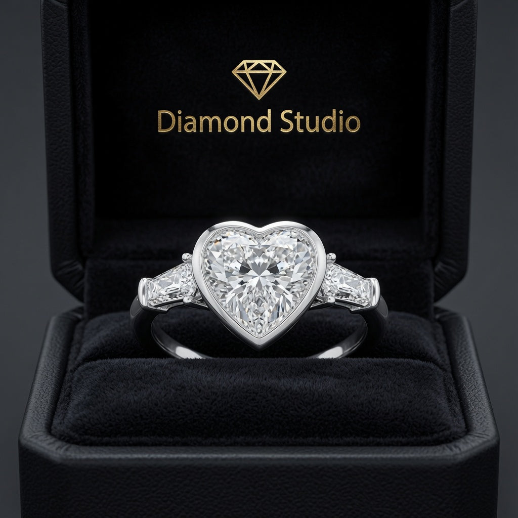 Emilia Heart Cut Trilogy 3 Stone Engagement Ring
