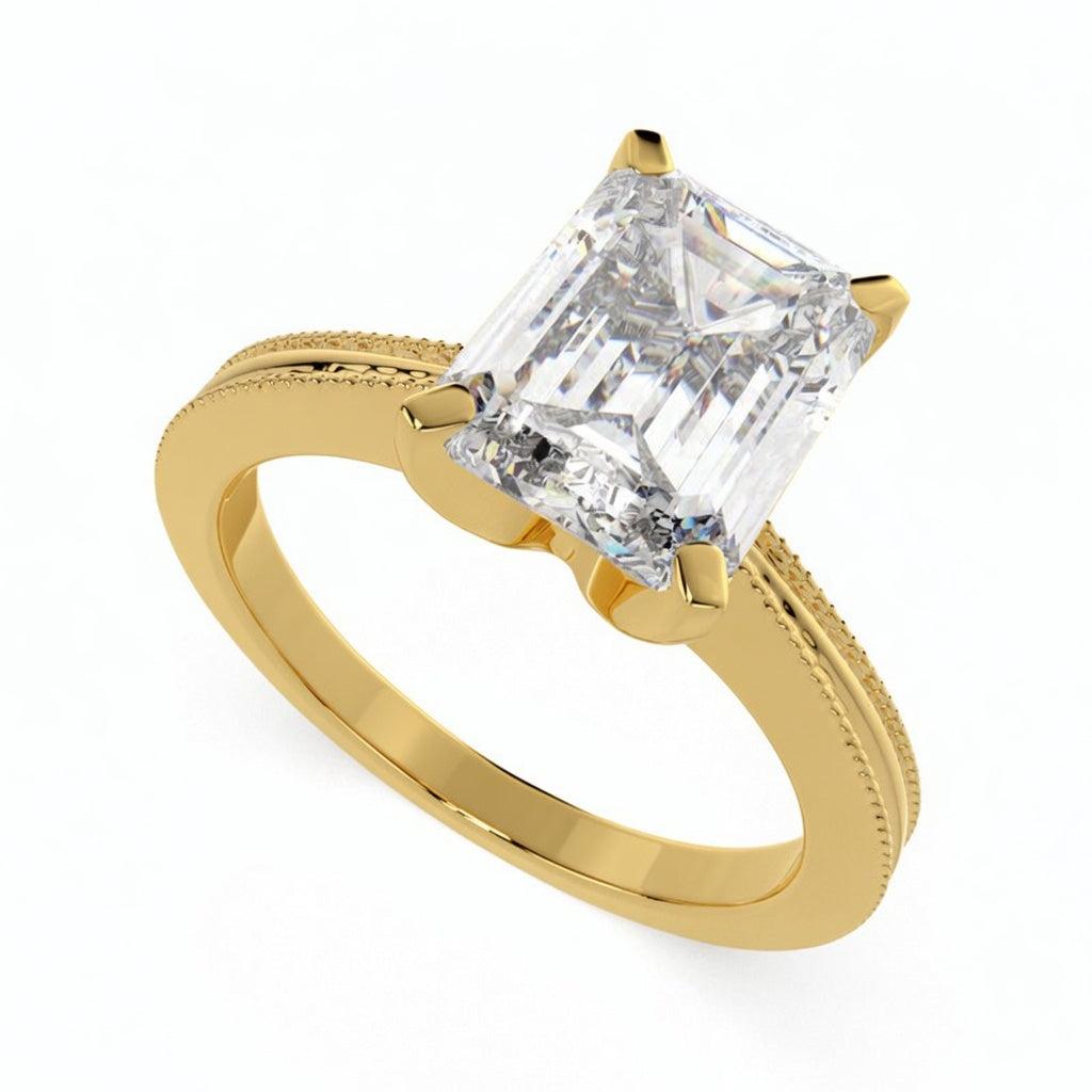 Camilla 4 Carat Emerald Cut Solitaire Engagement Ring