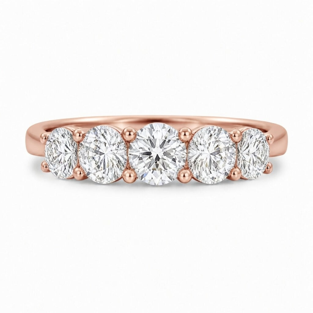 14K White Gold Lab-Grown Diamond 5-Stone Fashion Ring (1.90 CTW – D–F / VS1–VS2)