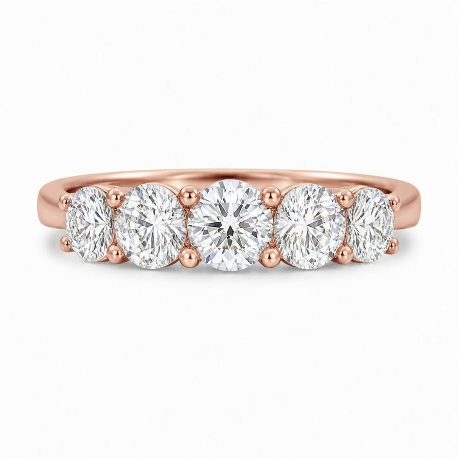 14K White Gold Lab-Grown Diamond 5-Stone Fashion Ring (1.90 CTW – D–F / VS1–VS2)
