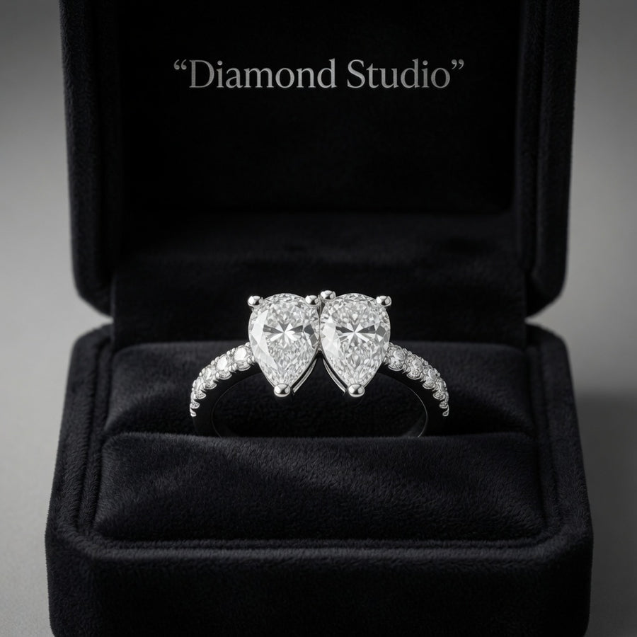 1.25 CT Two-Stone Lab-Grown Diamond Fashion Ring in 14K White Gold (D–F / VS1–VS2)