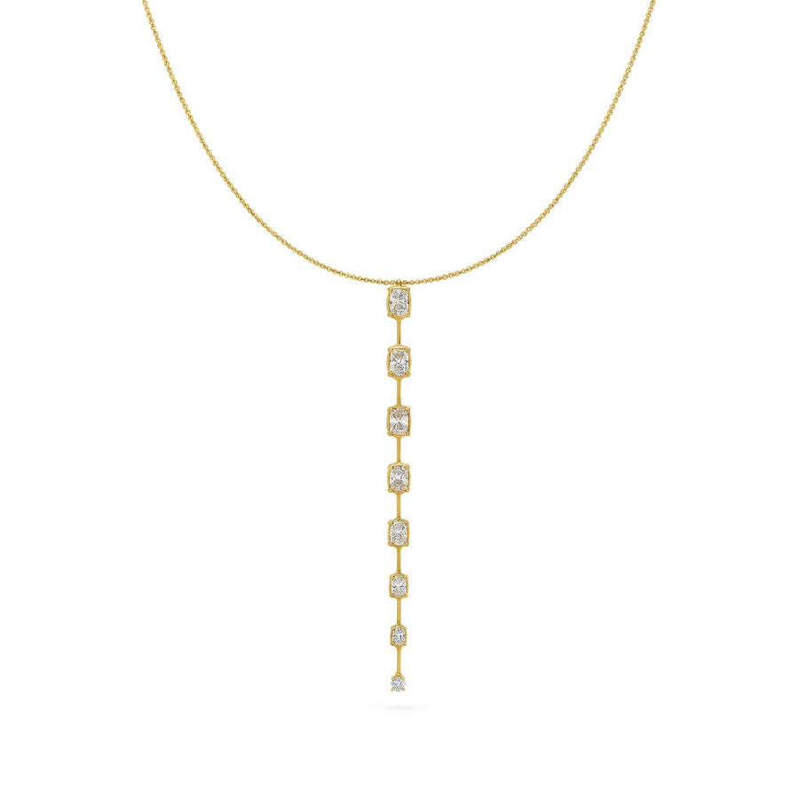 1.5 Ct Oval Cut Diamond Lariat Necklace VS1 D-F White Gold 14k