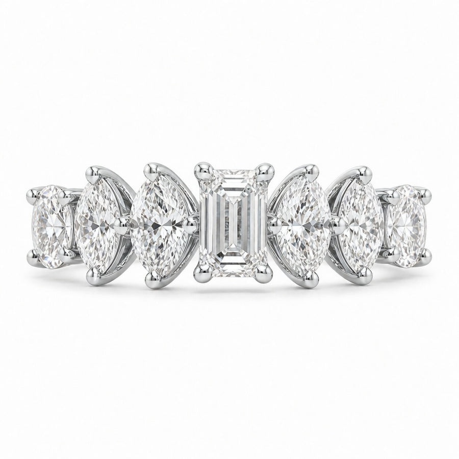 14K White Gold Lab-Grown Diamond Eternity Wedding Band Ring (1.10 CTW – D–F / VS1–VS2)
