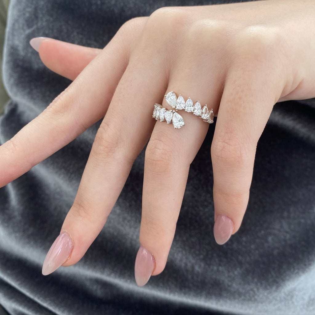 1.85 CT Lab-Grown Diamond Wrap Fashion Ring in 14K White Gold (D–F / VS1–VS2)