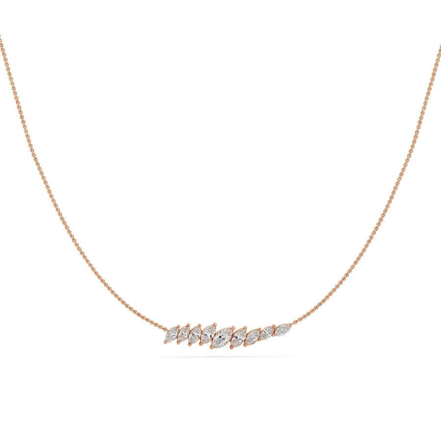1.75 Ct Round Marquise Cut Diamond Chain Necklace VS1 D-F White Gold 14k