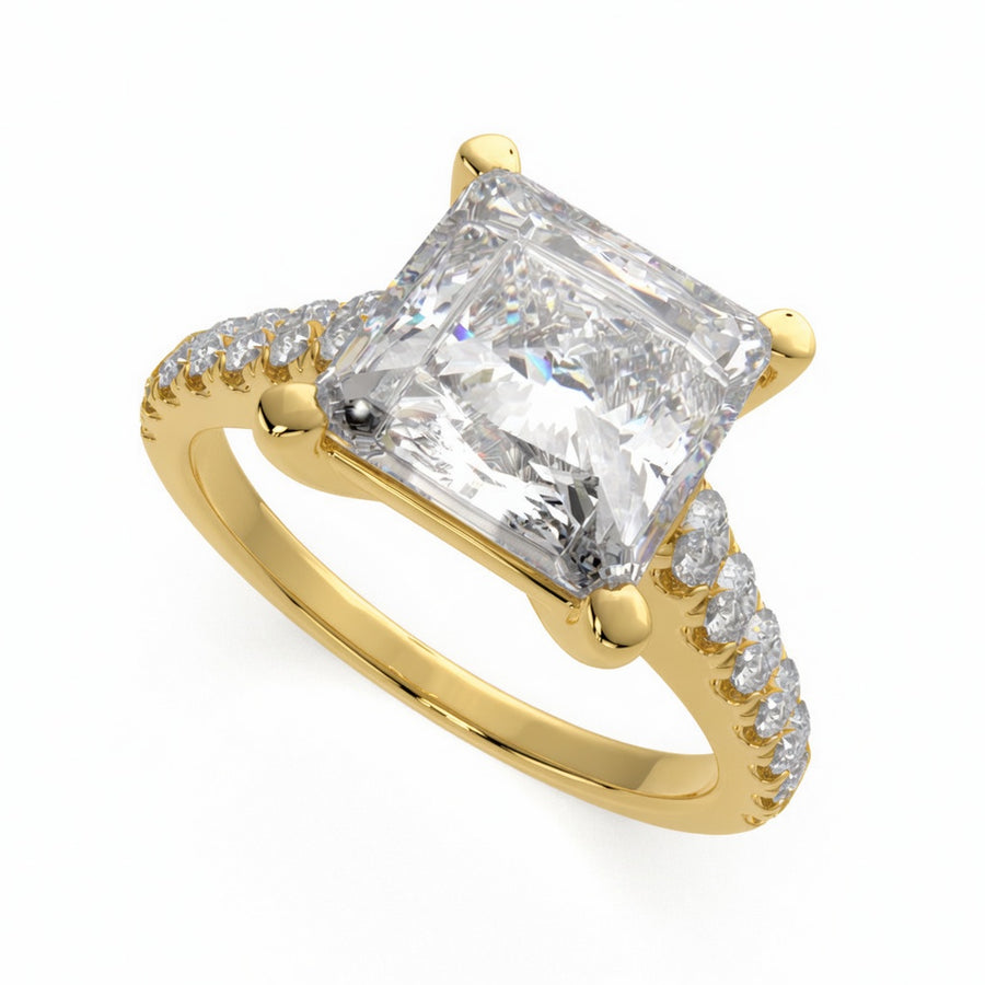 Karina 1.3 Carat Princess Cut Pave 6 Prong Engagement Ring