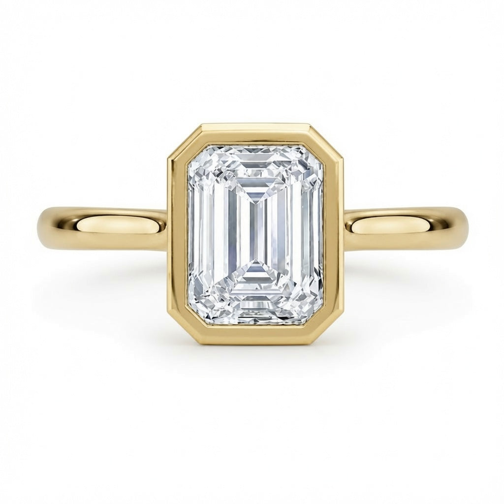3.00 CT Luna Lab-Grown Diamond Hidden Halo Engagement Ring in 14K White Gold – Elegant Solitaire Design