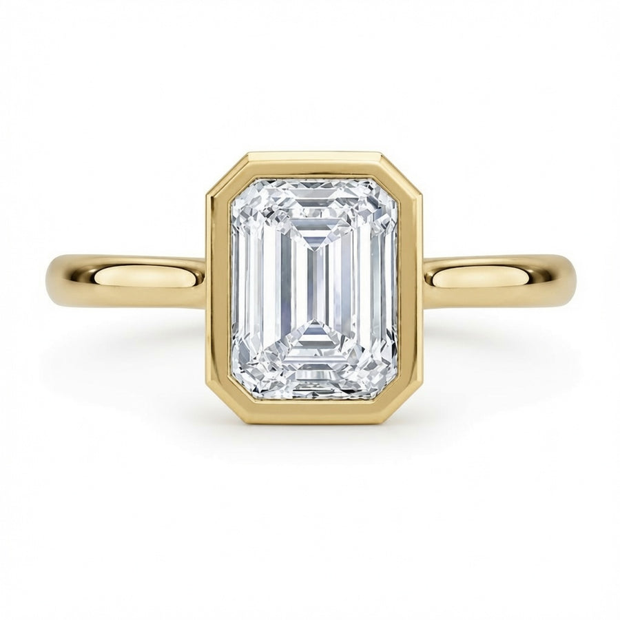 3.00 CT Luna Lab-Grown Diamond Hidden Halo Engagement Ring in 14K White Gold – Elegant Solitaire Design