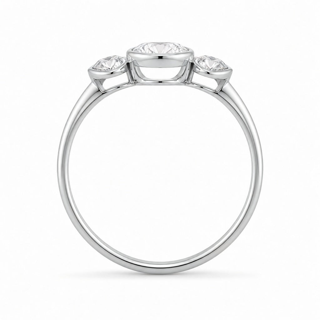14K Solid Gold Lab-Grown Diamond 3-Stone Fashion Ring (1.00 CTW – D–F / VS1–VS2)