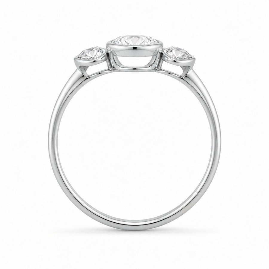 14K Solid Gold Lab-Grown Diamond 3-Stone Fashion Ring (1.00 CTW – D–F / VS1–VS2)