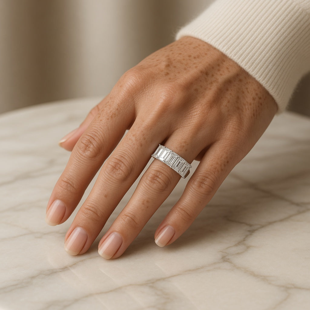 3.20 CT 5-Stone Lab-Grown Diamond Fashion Ring in 14K White Gold (D–F / VS1–VS2)
