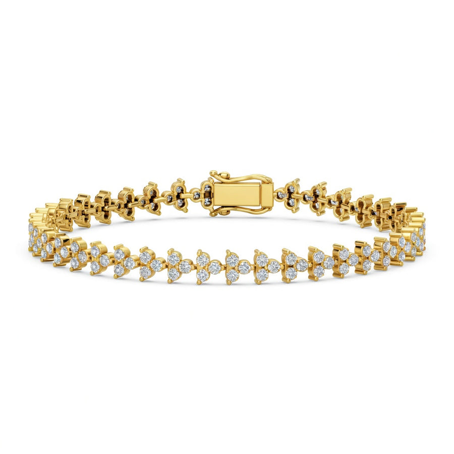 4.09 Carat Round Cut Diamond Tennis Bracelet VS1 D F White Gold 14k