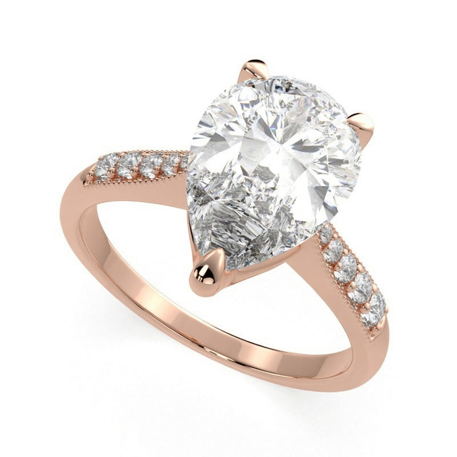 Federica 4.4 Carat Pear Cut 4 Prong Engagement Ring