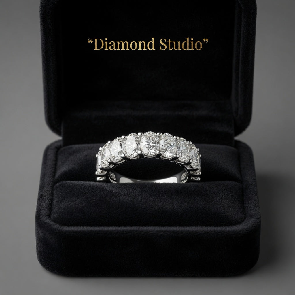 4.06 CT Lab-Grown Diamond Eternity Ring in 14K White Gold (D–F / VS1–VS2)