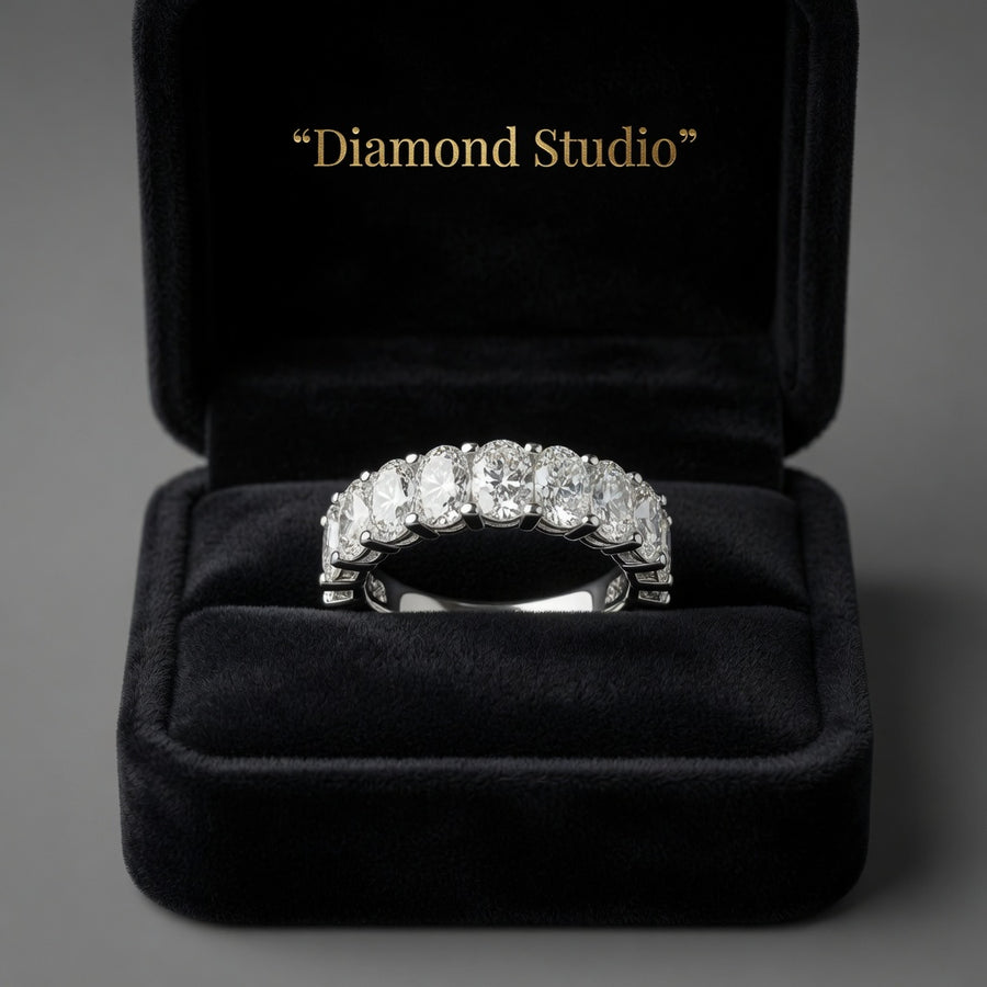 4.06 CT Lab-Grown Diamond Eternity Ring in 14K White Gold (D–F / VS1–VS2)