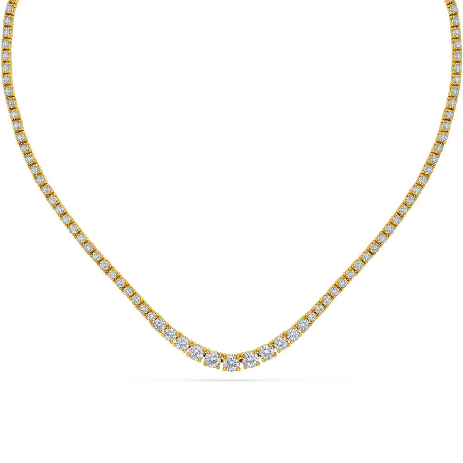 15 Ct Round Cut Diamond Tennis Necklace VS1 D-F White Gold 14k