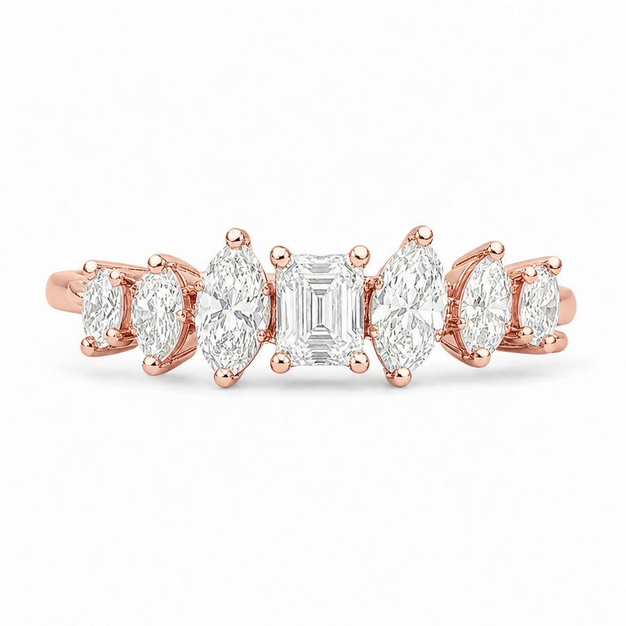 1.10 CT Lab-Grown Diamond Stackable Fashion Ring in 14K White Gold (D–F / VS1–VS2)