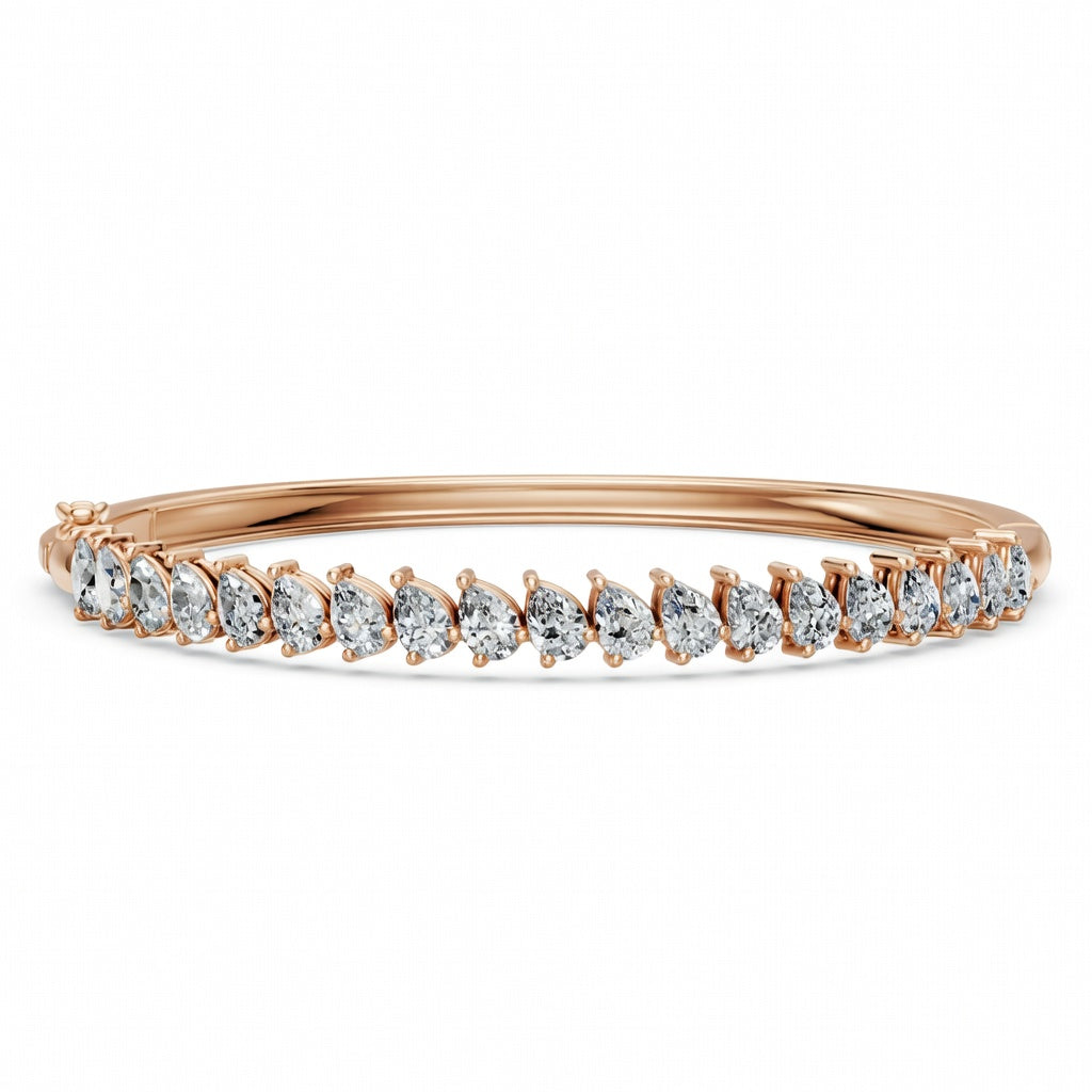 4.66 Carat Round Cut Diamond Bangle Bracelet VS1 D F White Gold 14k