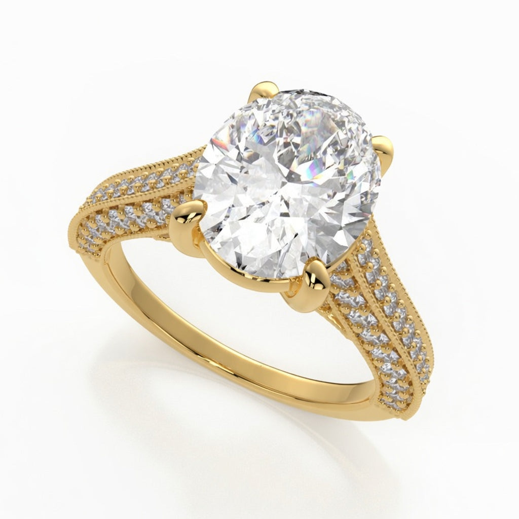 Martina 2.75 Carat Oval Cut Pave Engagement Ring