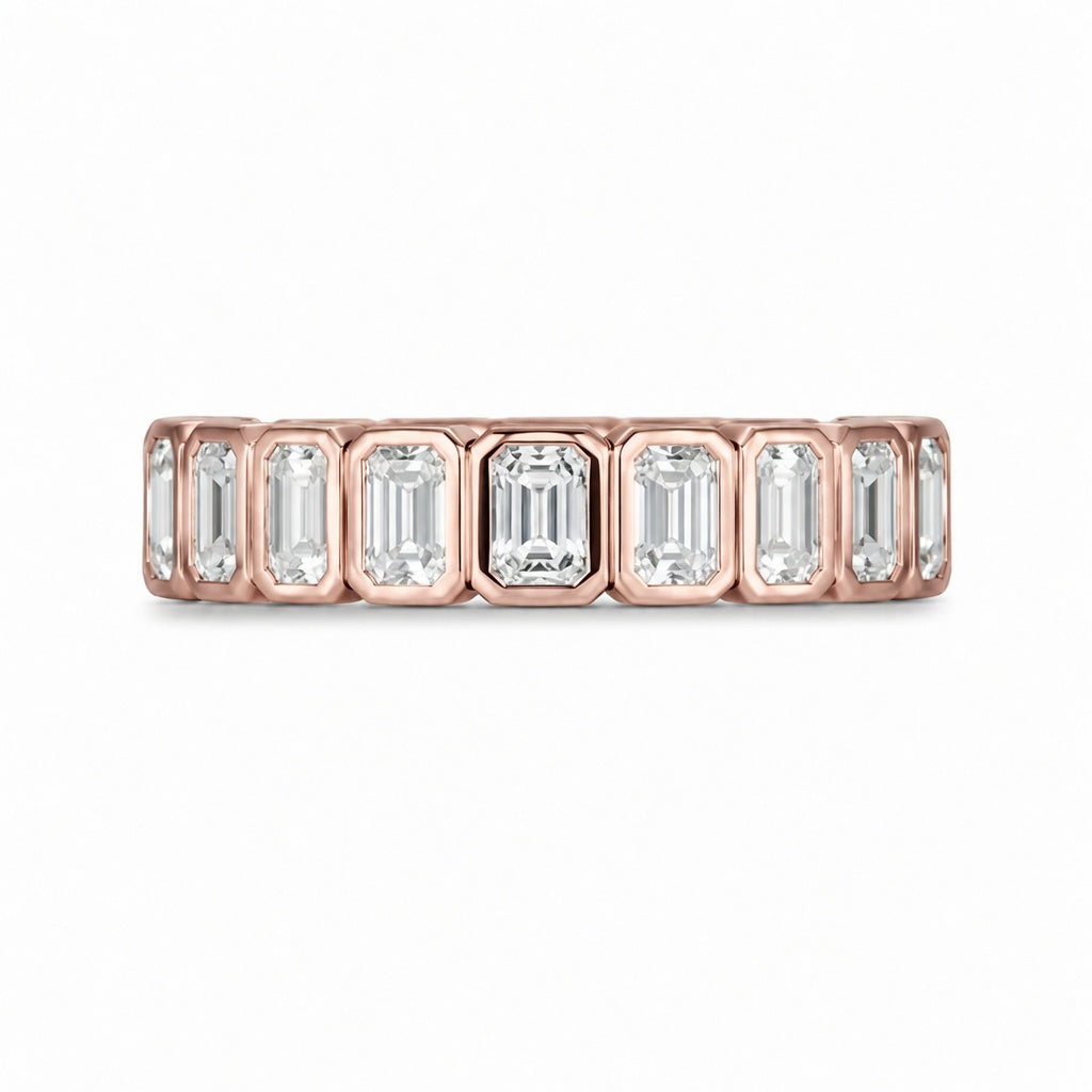1.00 CT Lab-Grown Diamond Half Eternity Ring in 14K White Gold (D–F / VS1–VS2)