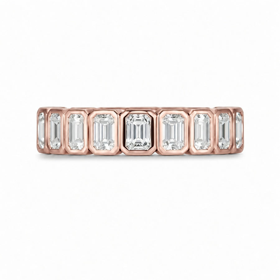 1.00 CT Lab-Grown Diamond Half Eternity Ring in 14K White Gold (D–F / VS1–VS2)