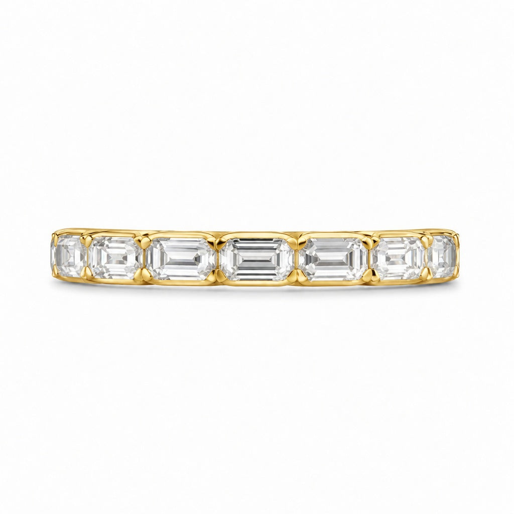 1.20 CT Lab-Grown Diamond Half Eternity Ring in 14K White Gold (D–F / VS1–VS2)