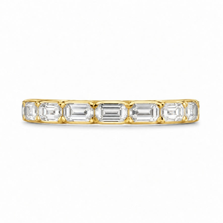 1.20 CT Lab-Grown Diamond Half Eternity Ring in 14K White Gold (D–F / VS1–VS2)