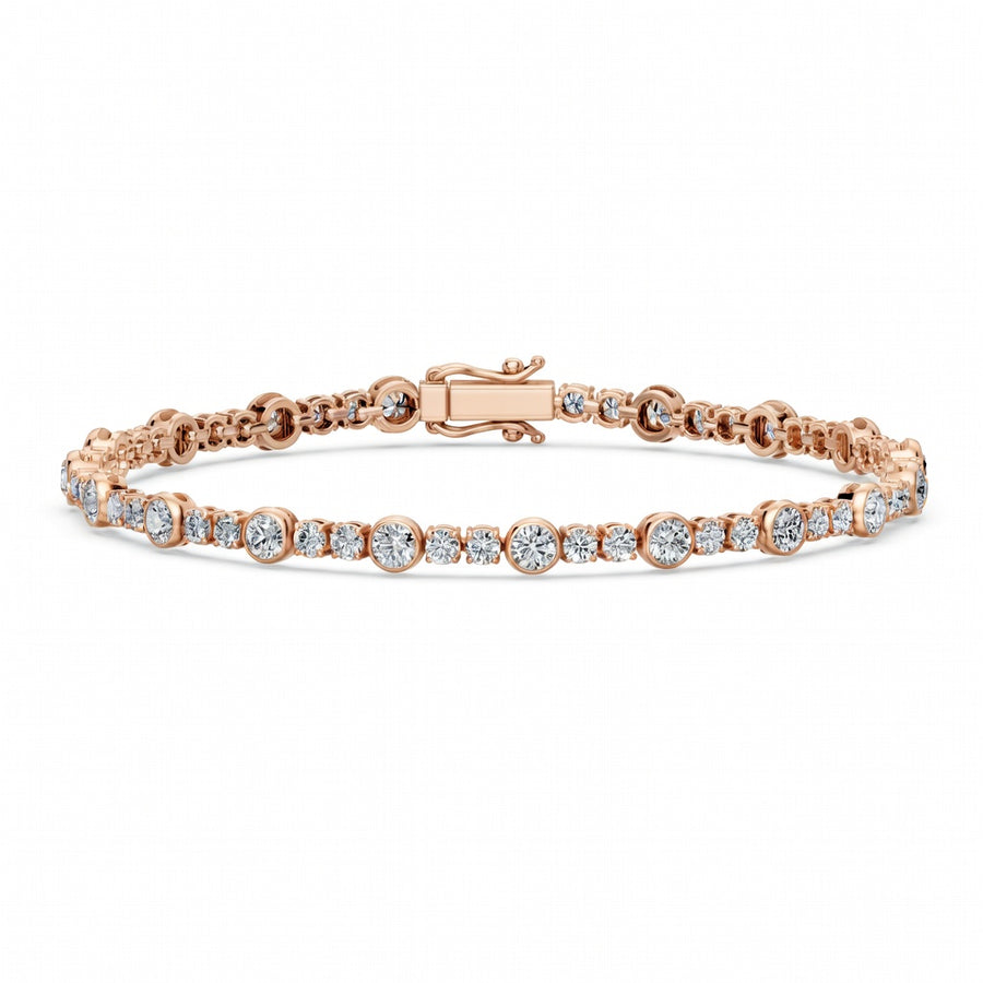 5.02 Carat Round Cut Diamond Tennis Bracelet VS1 D F White Gold 14k