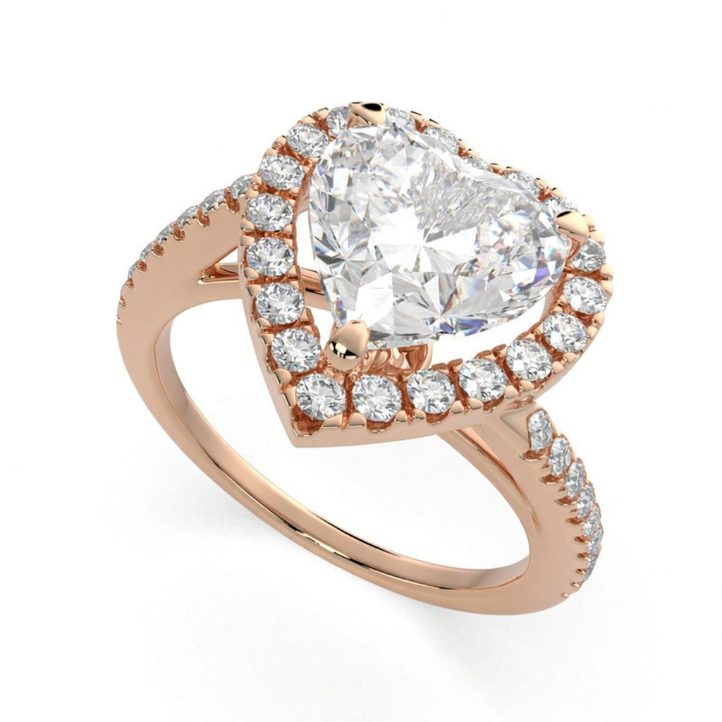 Paloma 1.35 Carat Heart Cut Pave Halo Engagement Ring