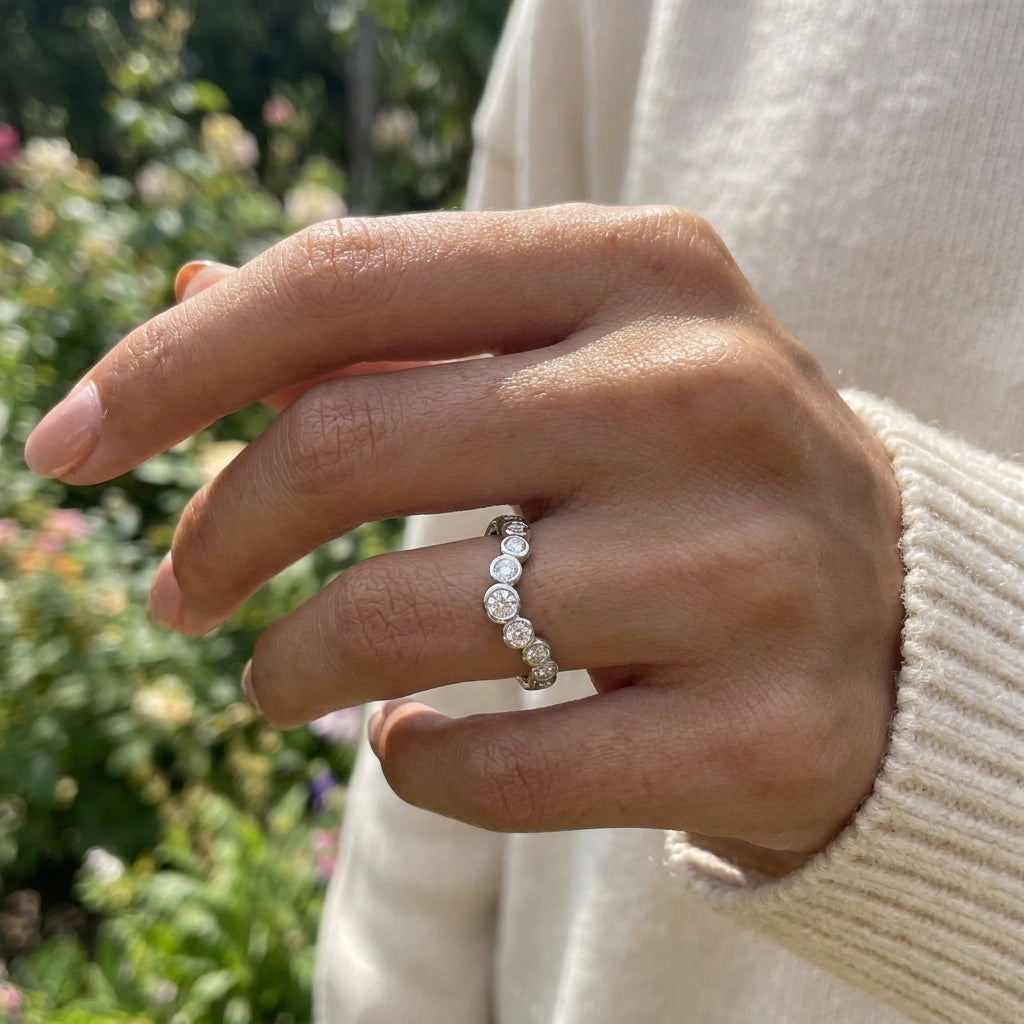 1.00 CT Lab-Grown Diamond Stackable Ring in 14K White Gold (D–F / VS1–VS2)