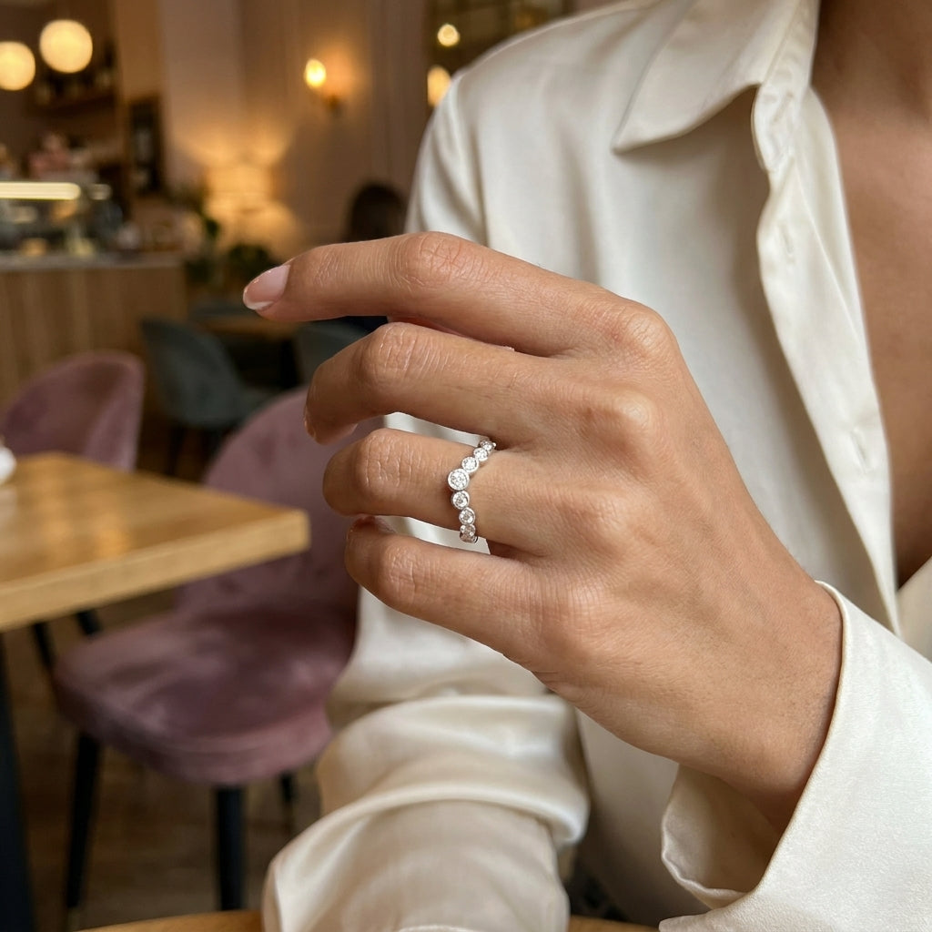 1.00 CT Lab-Grown Diamond Stackable Ring in 14K White Gold (D–F / VS1–VS2)
