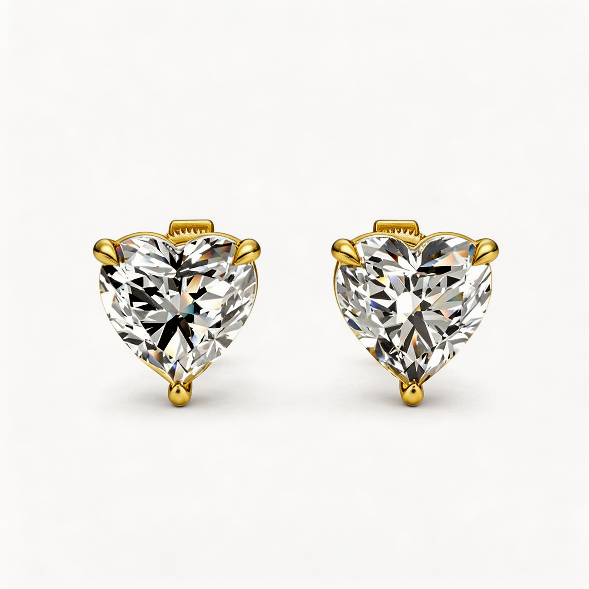 3 ct Heart Cut Stud Solitaire Butterfly Diamond Earrings VS1 D White Gold 14k