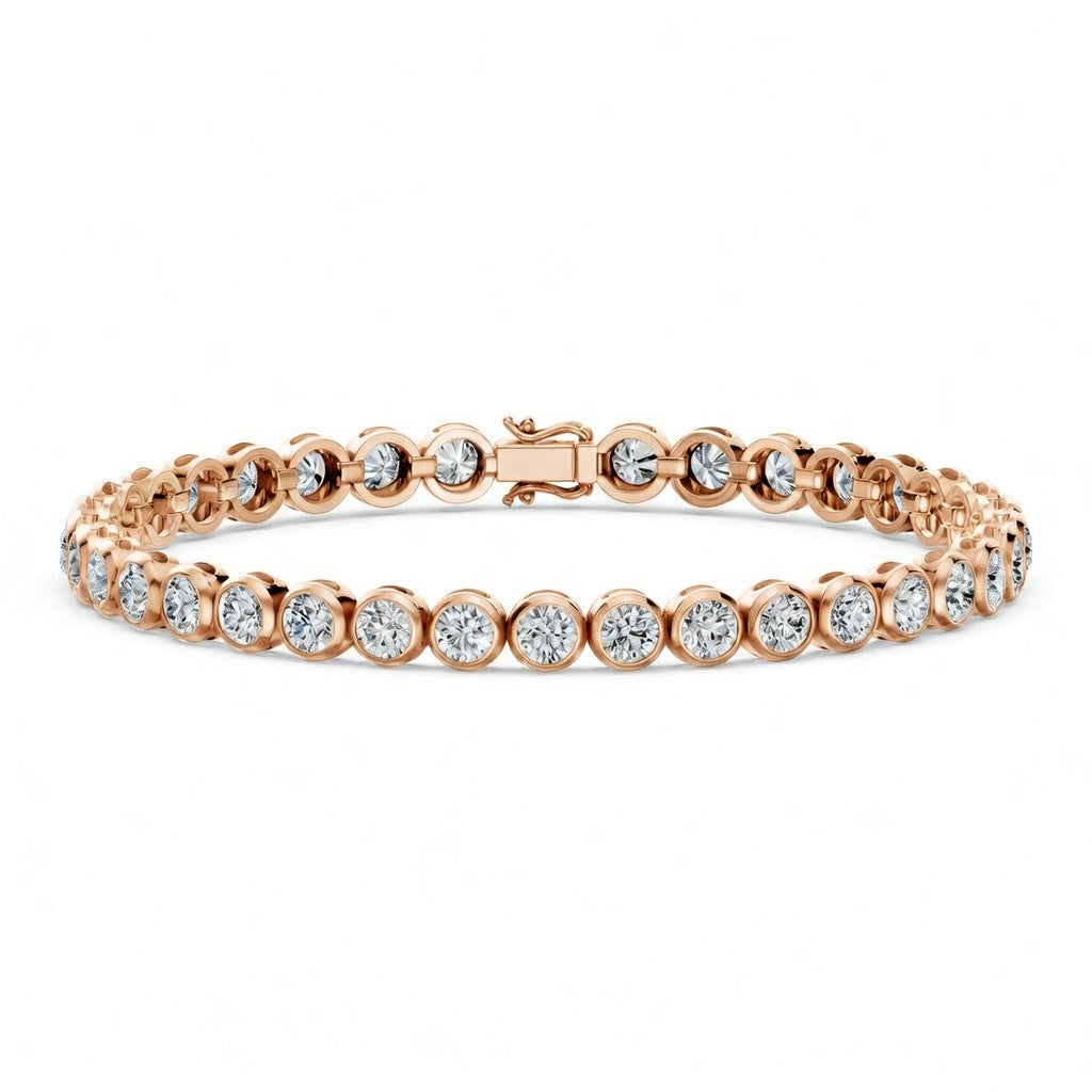 5.1 Carat Round Cut Diamond Tennis Bracelet VS1 D F White Gold 14k