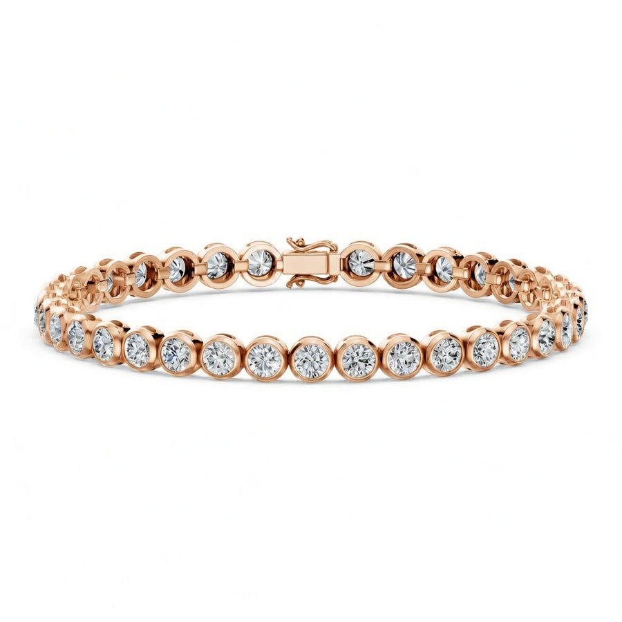 5.1 Carat Round Cut Diamond Tennis Bracelet VS1 D F White Gold 14k