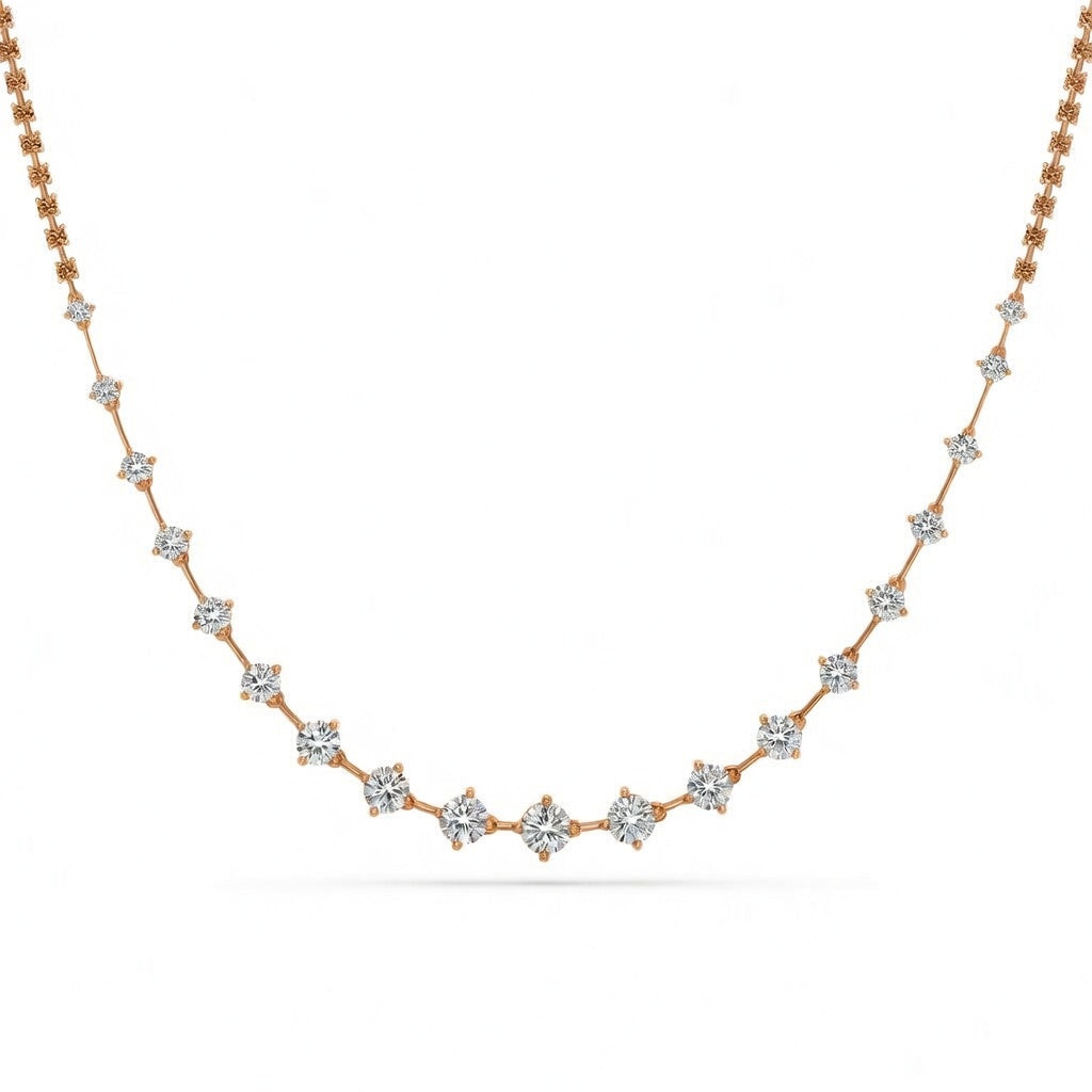 5.5 Ct Round Cut Diamond Tennis Necklace VS1 D-F White Gold 14k
