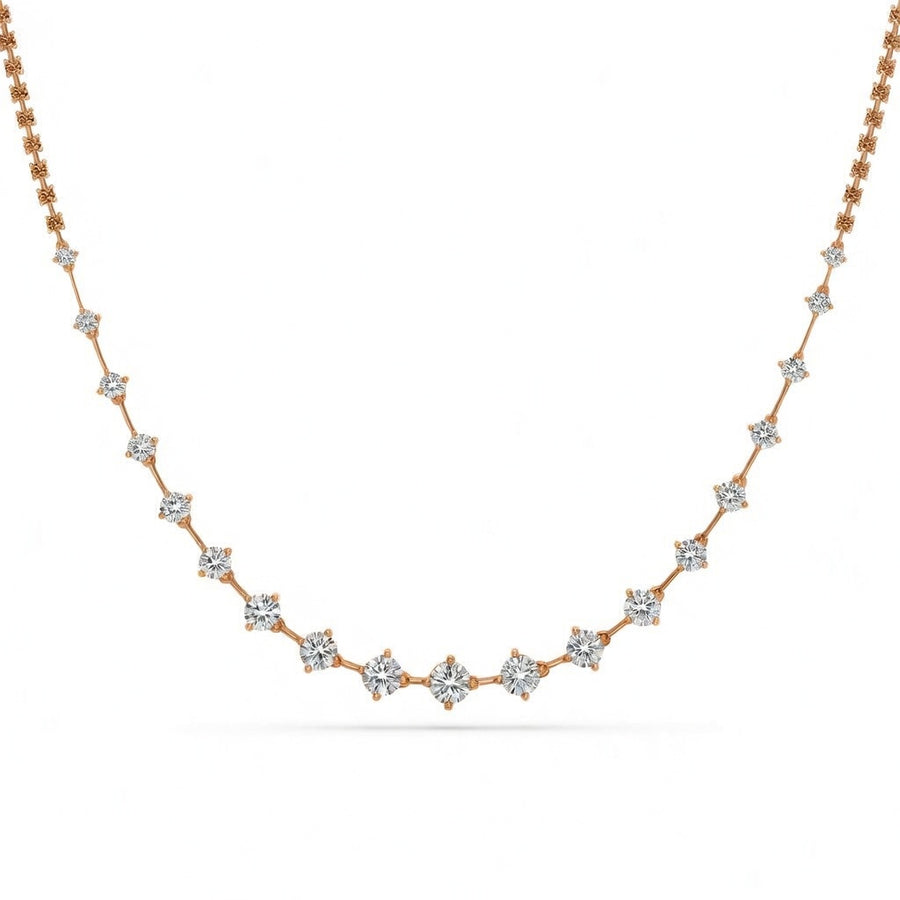 5.5 Ct Round Cut Diamond Tennis Necklace VS1 D-F White Gold 14k