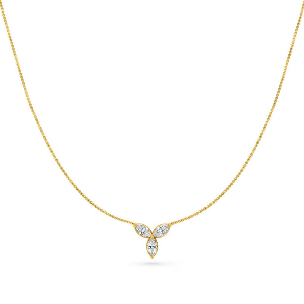 0.65 Ct Marquise Cut Diamond Chain Necklace VS1 D-F White Gold 14k
