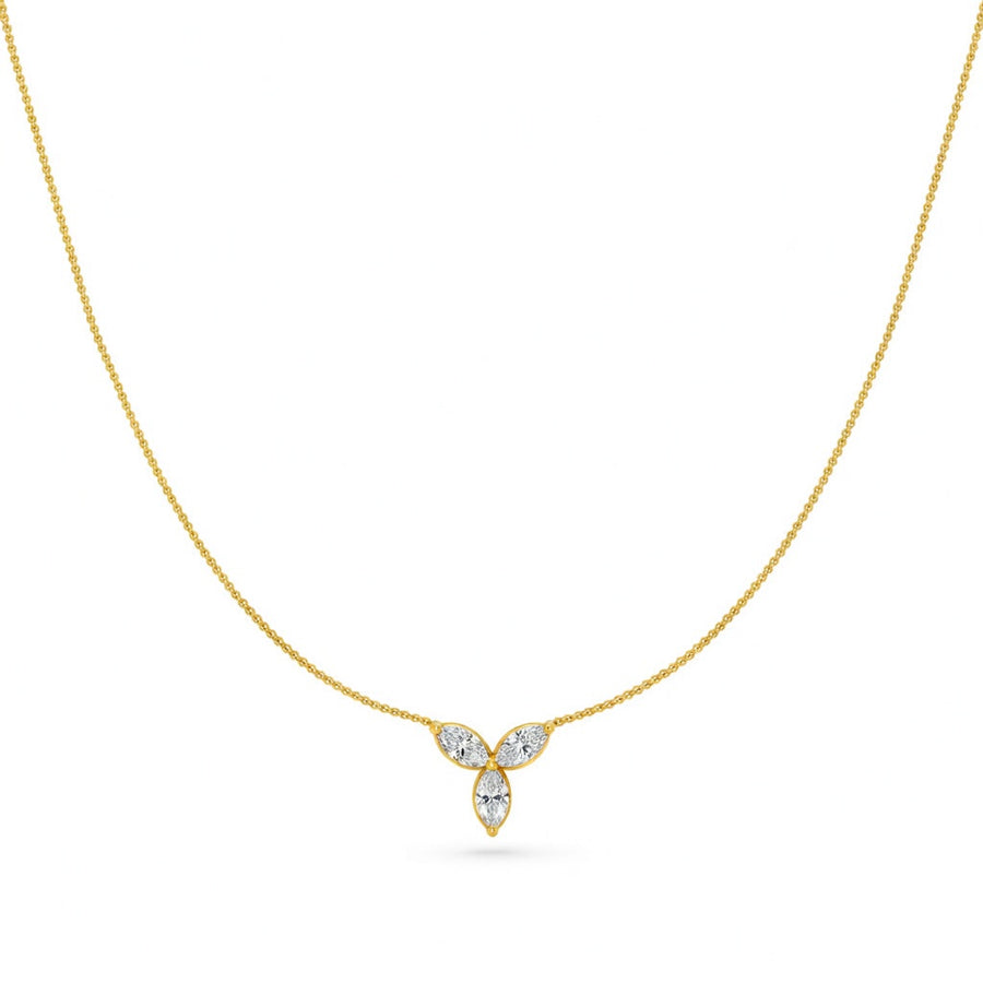 0.65 Ct Marquise Cut Diamond Chain Necklace VS1 D-F White Gold 14k