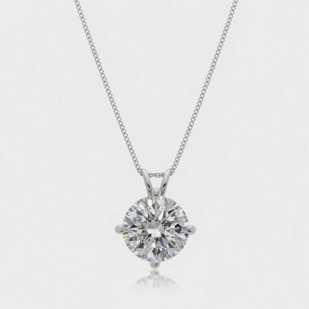 3.00 Carat Kite Set Solitaire Lab-Grown Diamond Pendant VS1 D-F White Gold 14K