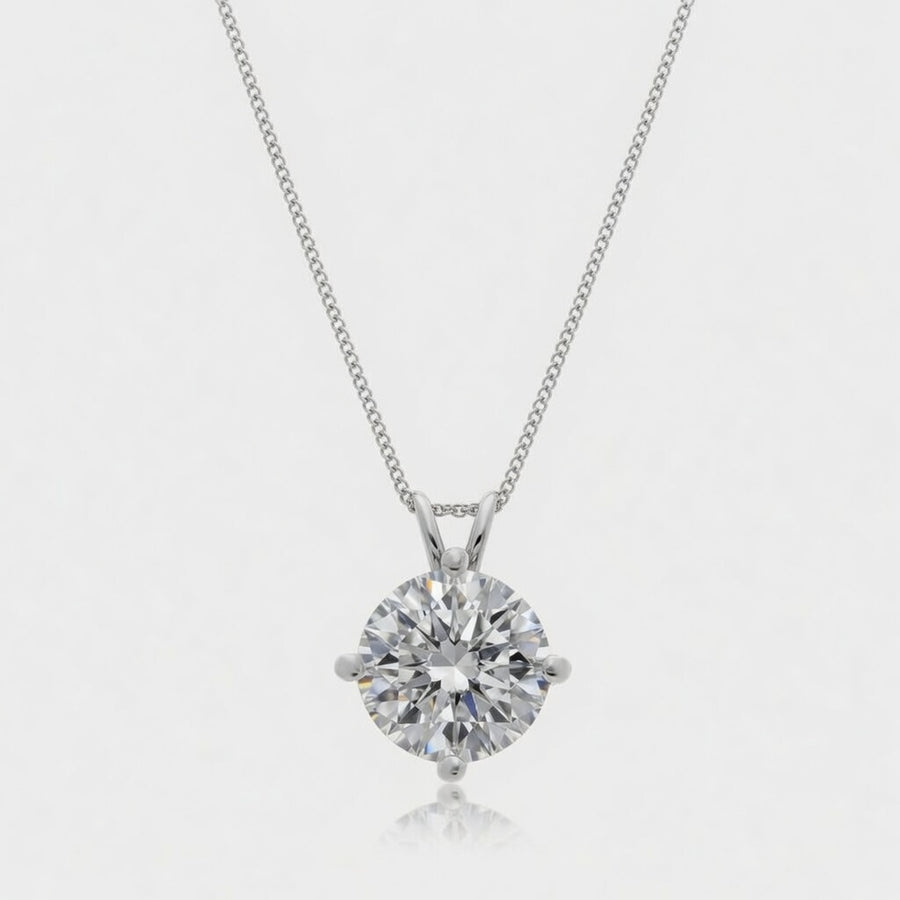 3.00 Carat Kite Set Solitaire Lab-Grown Diamond Pendant VS1 D-F White Gold 14K