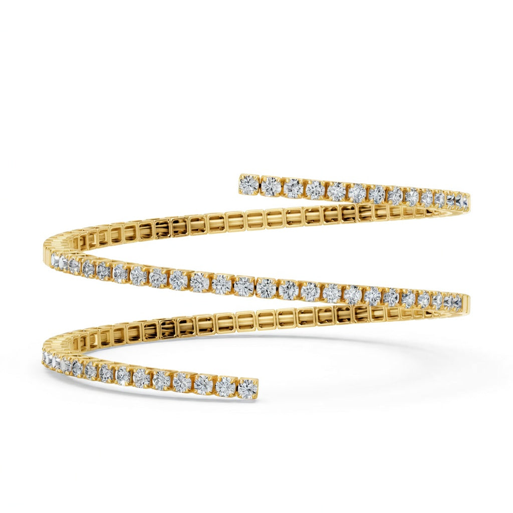 4.62 Carat Round Cut Diamond Bangle Bracelet VS1 D F White Gold 14k