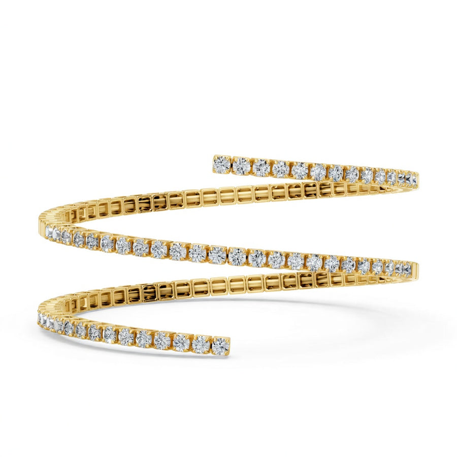 4.62 Carat Round Cut Diamond Bangle Bracelet VS1 D F White Gold 14k