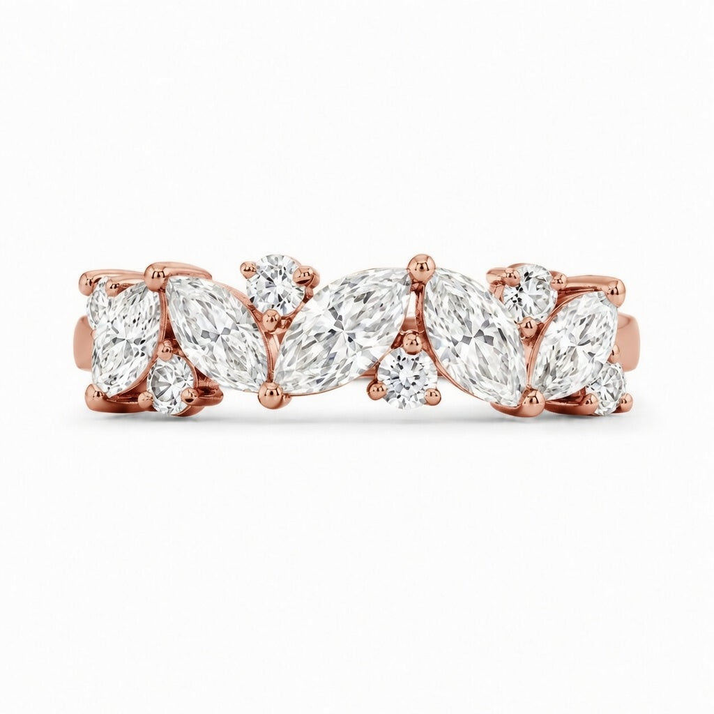 1.41 CT Lab-Grown Diamond Half Eternity Band in 14K White Gold (D–F / VS1–VS2)