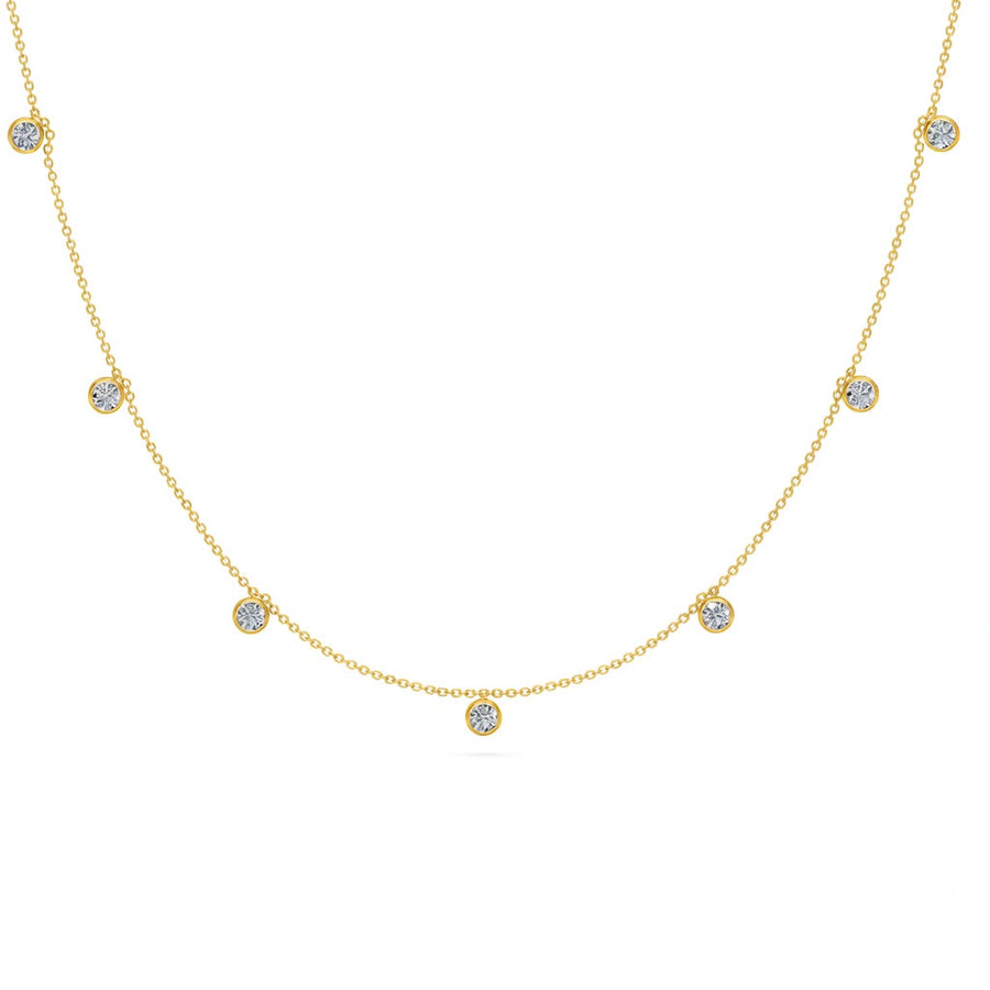 0.95 Ct Round Cut Diamond Chain Necklace VS1 D-F White Gold 14k