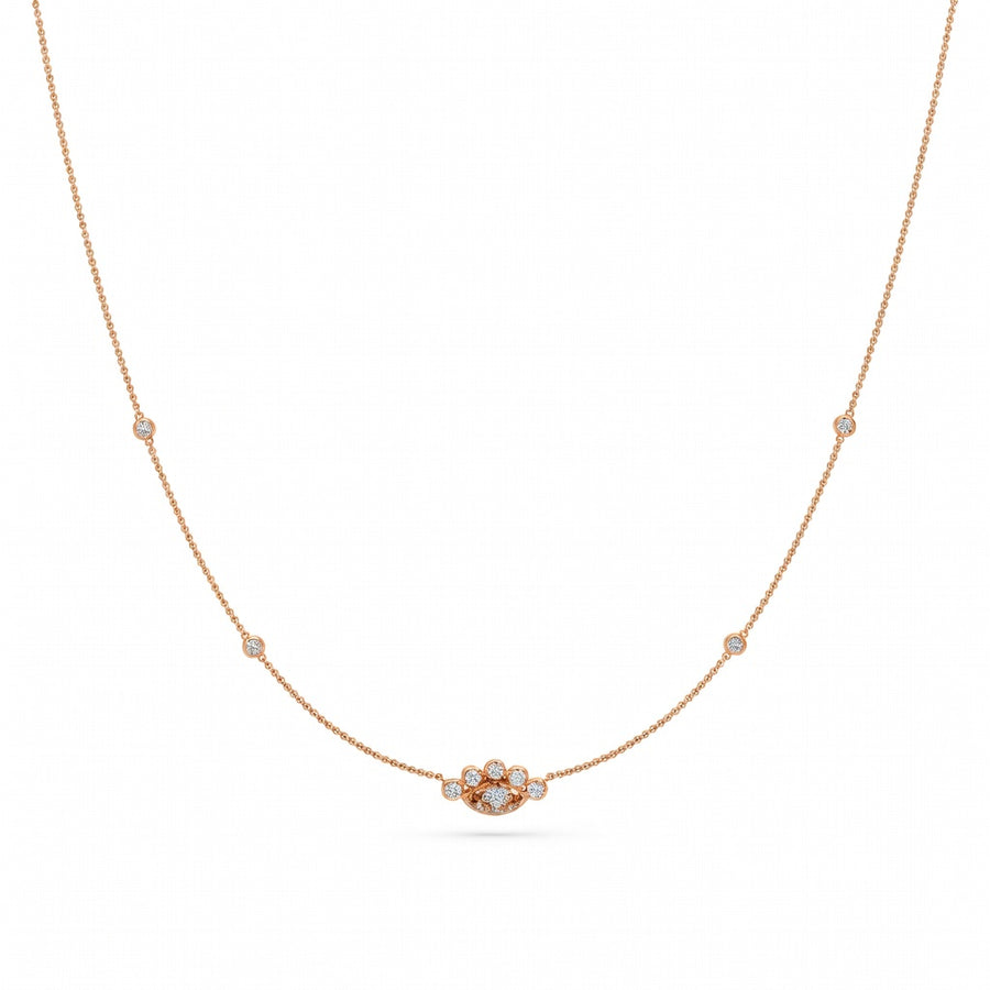 0.6 Ct Marquise Round Cut Diamond Pendant Necklace VS1 D-F White Gold 14k