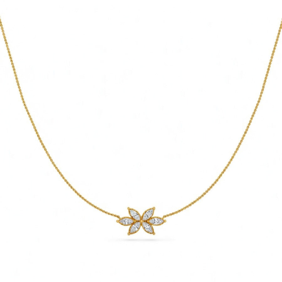0.85 Ct Marquise Cut Diamond Chain Necklace VS1 D-F White Gold 14k