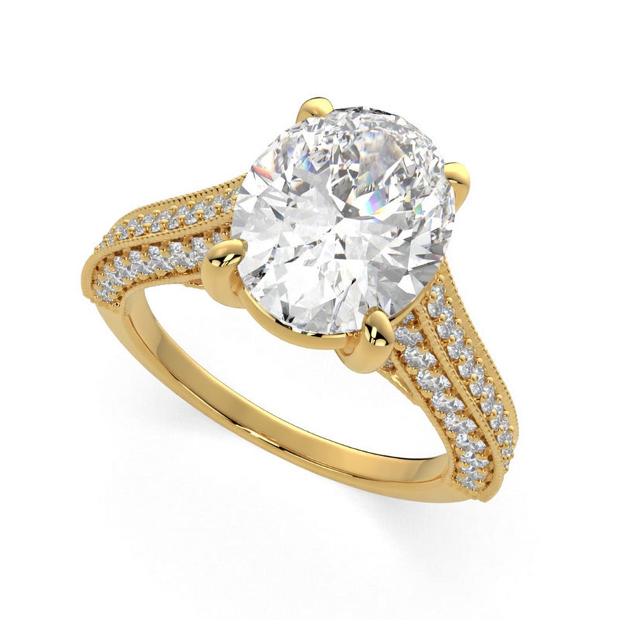 Martina 3.75 Carat Oval Cut Pave Engagement Ring