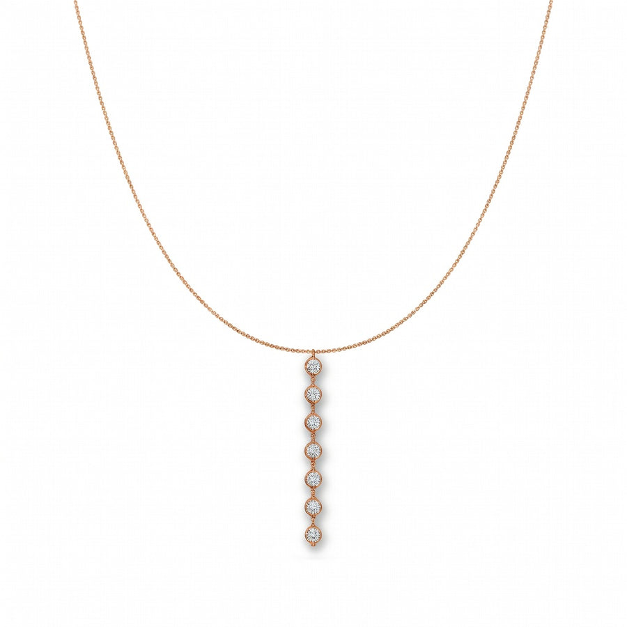 0.9 Ct Round Cut Diamond Lariat Necklace VS1 D-F White Gold 14k