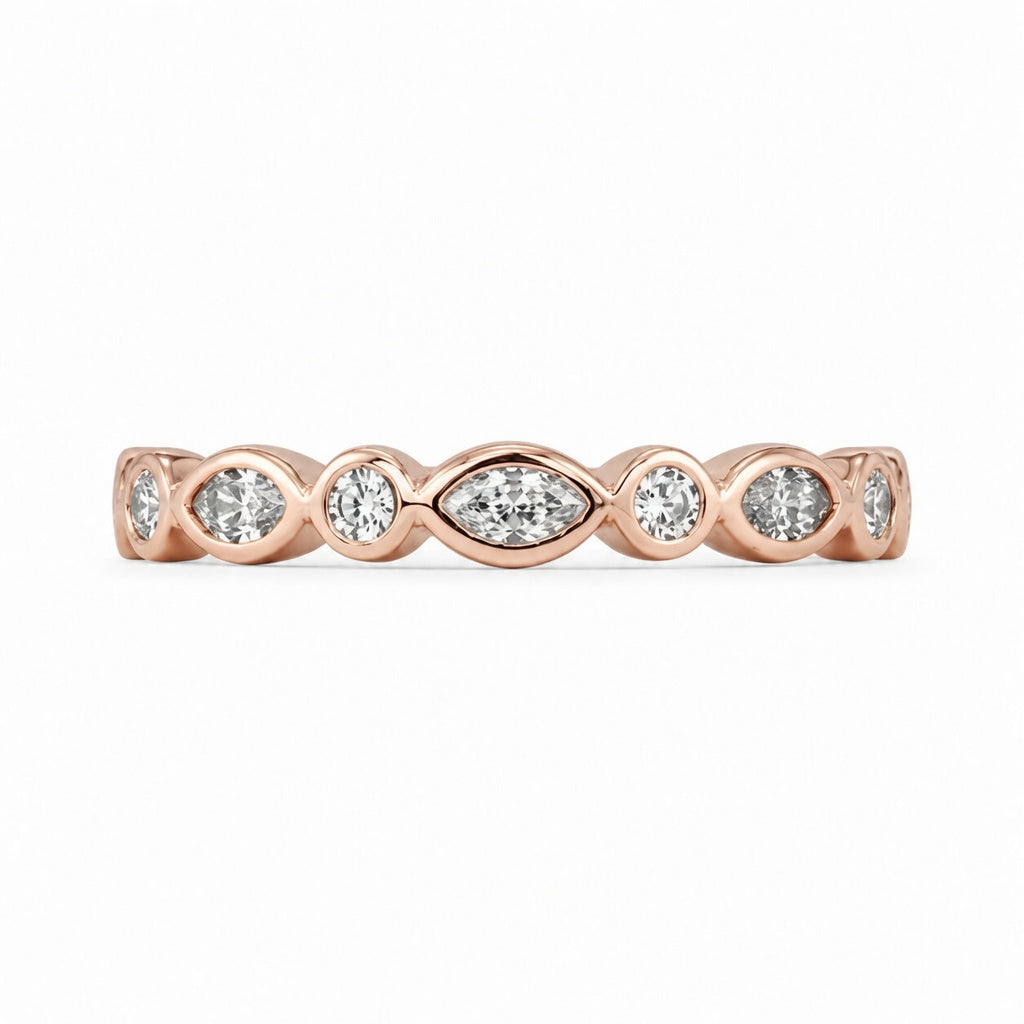 1.00 CT Lab-Grown Diamond Half Eternity Band in 14K White Gold (D–F / VS1–VS2)