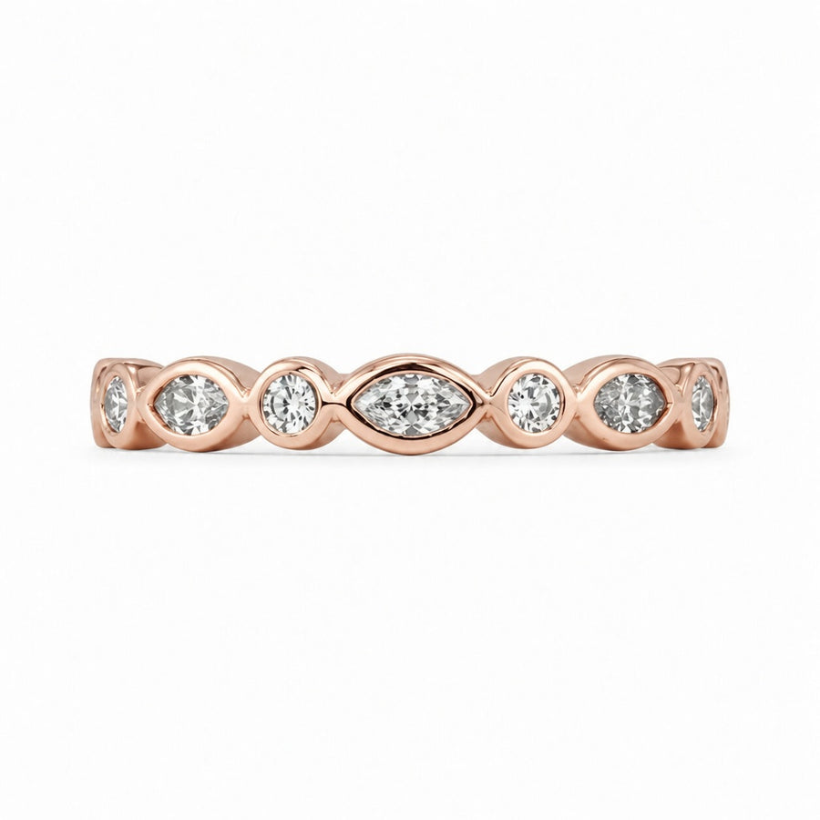 1.00 CT Lab-Grown Diamond Half Eternity Band in 14K White Gold (D–F / VS1–VS2)